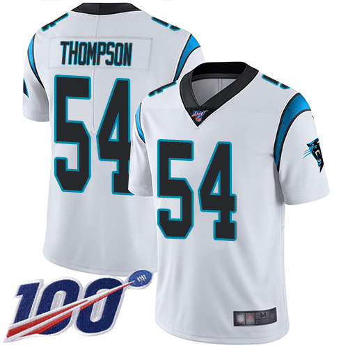 Carolina Panthers Limited White Youth Shaq Thompson Road Jersey NFL Football 54 100th Season Vapor Untouchable